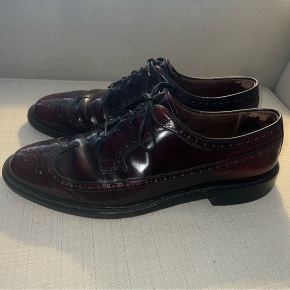 Wright Arch Preserver Shoes Burgundy Leather Wingtip Oxfords Men’s Size 10C main image 8